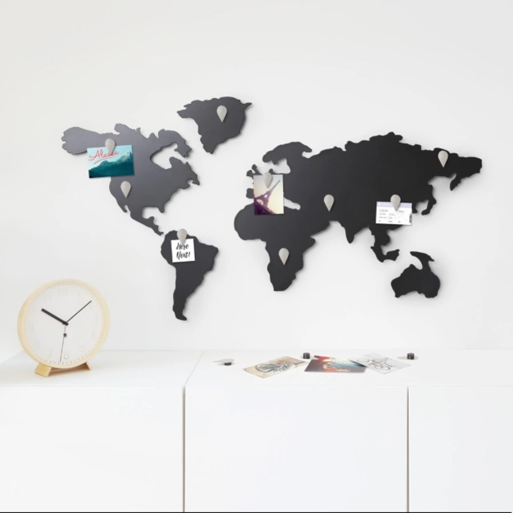 New UMBRA Map it black magnetic Black space grey metal wall decor